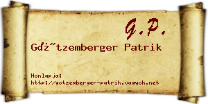 Götzemberger Patrik névjegykártya